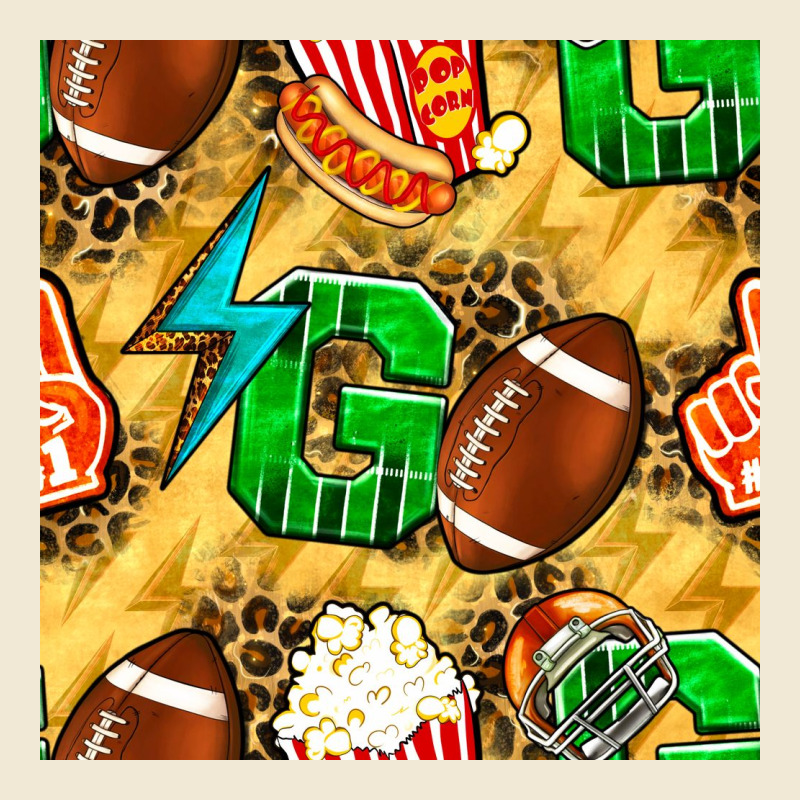 American Football Go With Thunder And Leopard  Seamless Pattern Ladies Tee by BundleAndBundleShop | Teevron