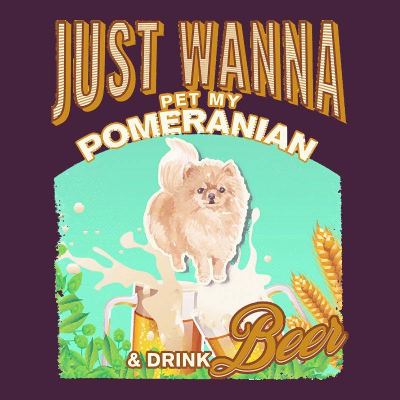 Pommeranian T  Shirt Dog Owner, Just Wanna Pet My Pommeranian & Drink Long Sleeve Tee by linhVisuals | Teevron