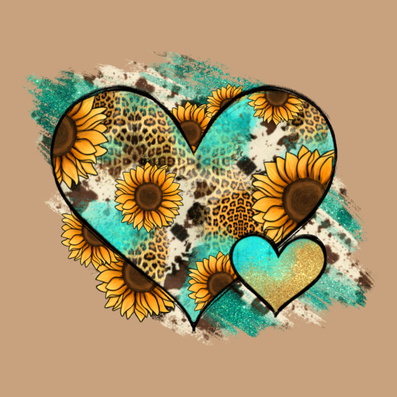 Leopard Sunflower Cowhide Glitter Heart Vintage Tee by RanaPortraitStore | Teevron