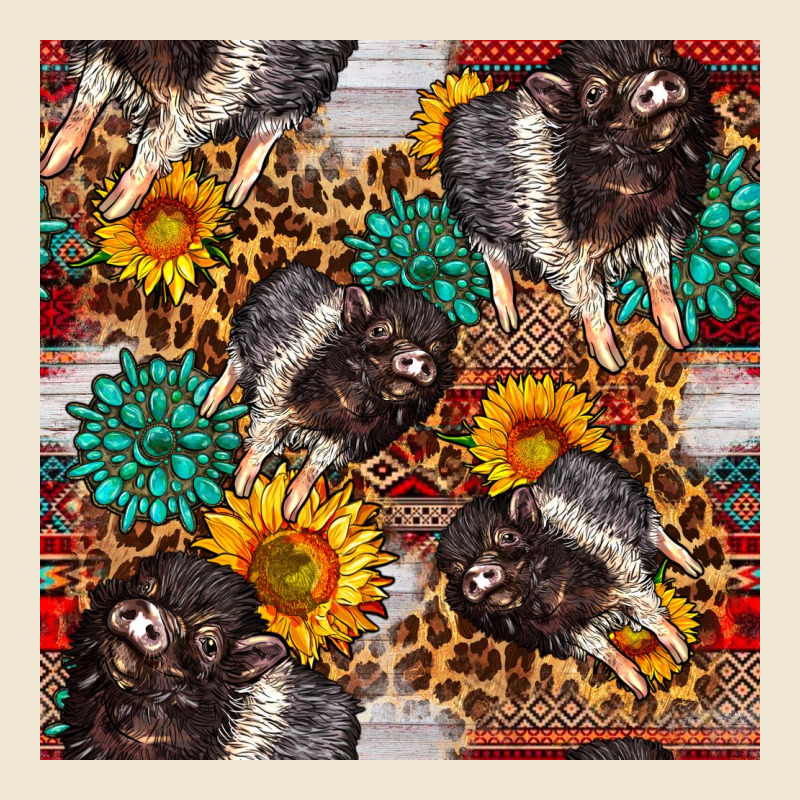 Baby Hampshire Pig Sunflowers Seamless Pattern Premium Tee by FaDigitalArtStudio | Teevron
