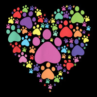 Heart Paw Print Dog Cat Lover Valentines Day T Shirt Long Sleeve Tee | Teevron
