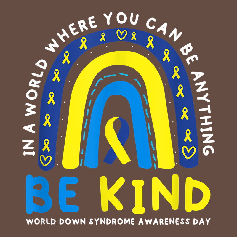 Be Kind Down Syndrome Awareness Blue Ribbon Rainbow March 21 T Shirt Long Sleeve Tee by linhVisuals | Teevron