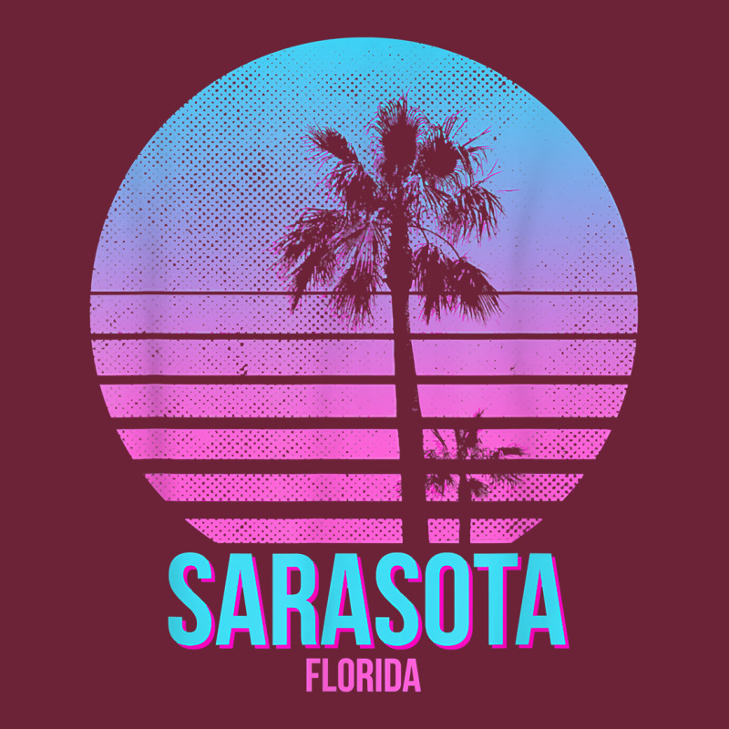 Sarasota Florida Vintage Retro Palm Tree T Shirt Long Sleeve Tee by linhVisuals | Teevron