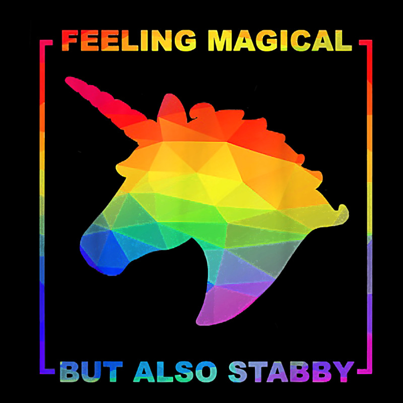 Feeling Magical But Also Stabby Unicorn Rainbow T Shirt Long Sleeve Tee by linhVisuals | Teevron