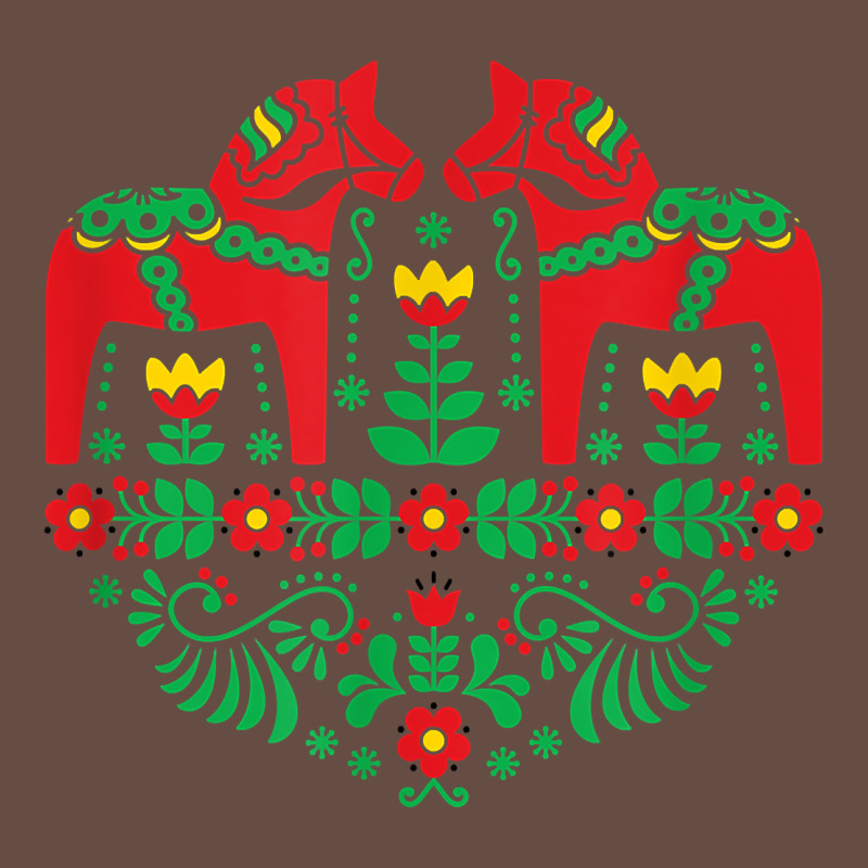 Swedish Dala Horse Folk Art T Shirt Long Sleeve Tee by linhVisuals | Teevron
