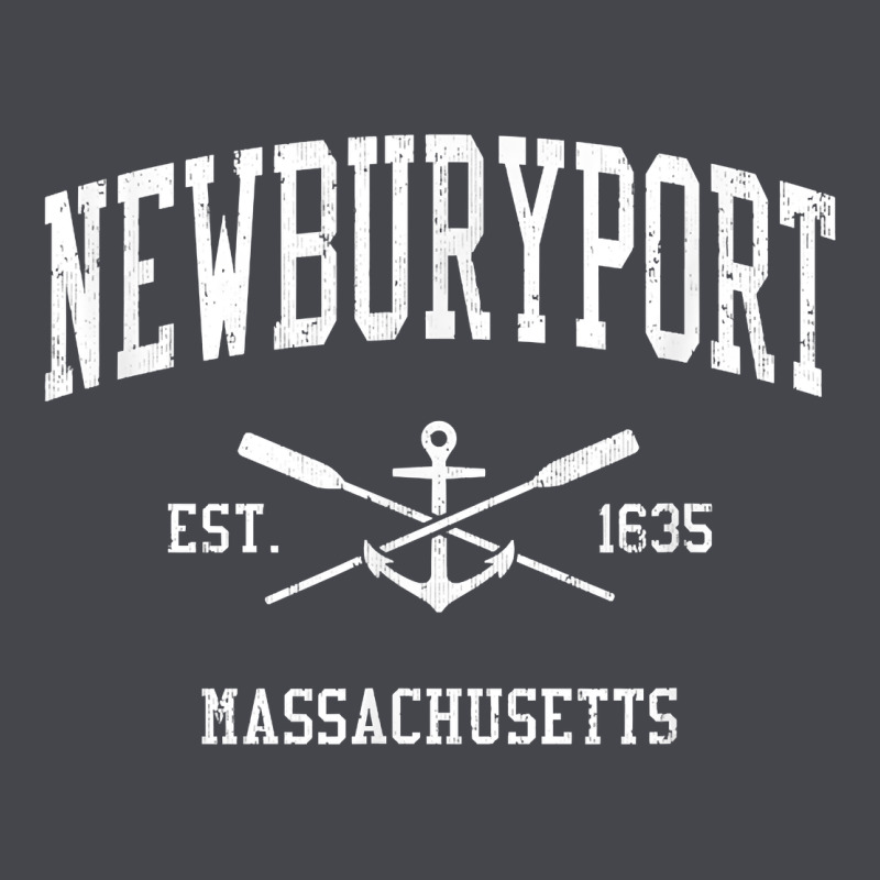 Newburyport Ma Vintage Crossed Oars & Boat Anchor Sports T Shirt Long Sleeve Tee by linhVisuals | Teevron