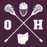 Ohio Lacrosse Sticks & Helmet State Outline Lax Player T Shirt Long Sleeve Tee | Teevron
