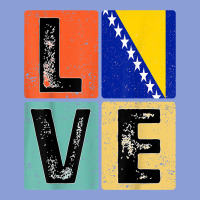 Vintage Retro I Love Bosnia Flag For Bosnian Pride Gift T Shirt Long Sleeve Tee | Teevron