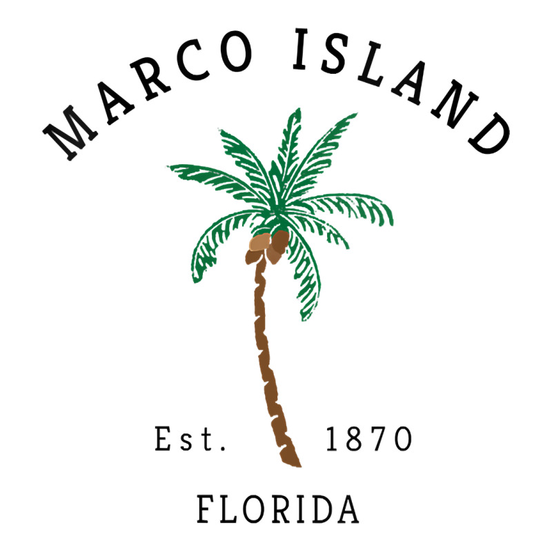 Womens Marco Island Florida Colorful Palm Tree Retro Novelty Art V Nec Long Sleeve Tee by linhVisuals | Teevron