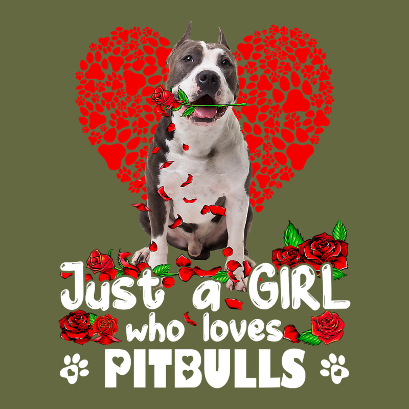 Pitbull Lover Dog Roses Funny Just A Girl Who Loves Pitbull 213 Pitbul Long Sleeve Tee by linhVisuals | Teevron