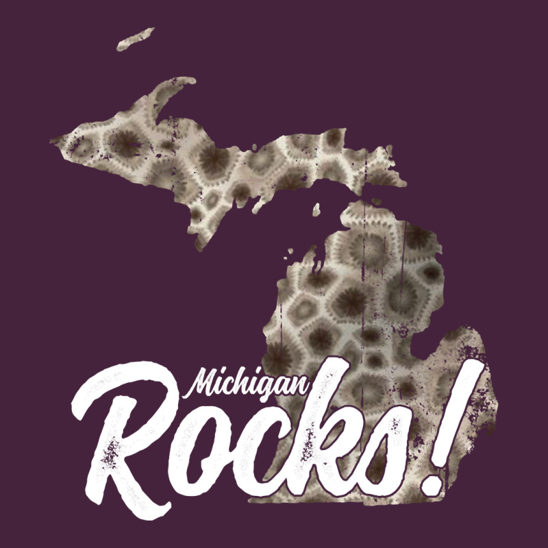 Great Lakes Shaped Men Women Petoskey Stone Michigan Rocks Pullover Ho Long Sleeve Tee by linhVisuals | Teevron
