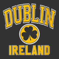 womens dublin ireland varsity style shamrock green with amber print v | Teevron