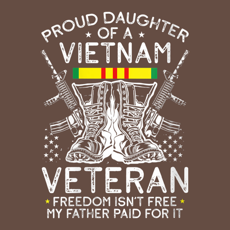 Womens Proud Daughter Of A Vietnam Veteran Freedom Isn't Free V Neck T Long Sleeve Tee by linhVisuals | Teevron
