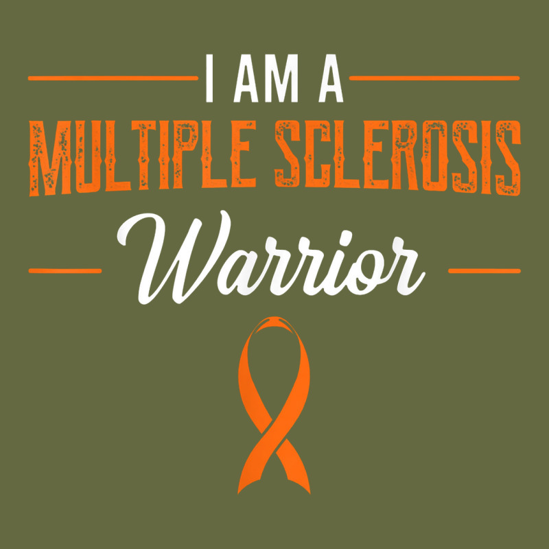 Multiple Sclerosis Warrior Autoimmune Disease Orange Ribbon Long Sleeve Tee by linhVisuals | Teevron