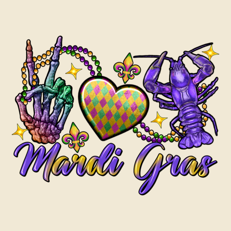 Peace Love Crawfish Mardi Gras Skeleton Hand Premium Tee by FaDigitalArtStudio | Teevron