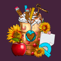 Teacher Cold Drink Frappe With Sunflowers Premium Tee | Teevron