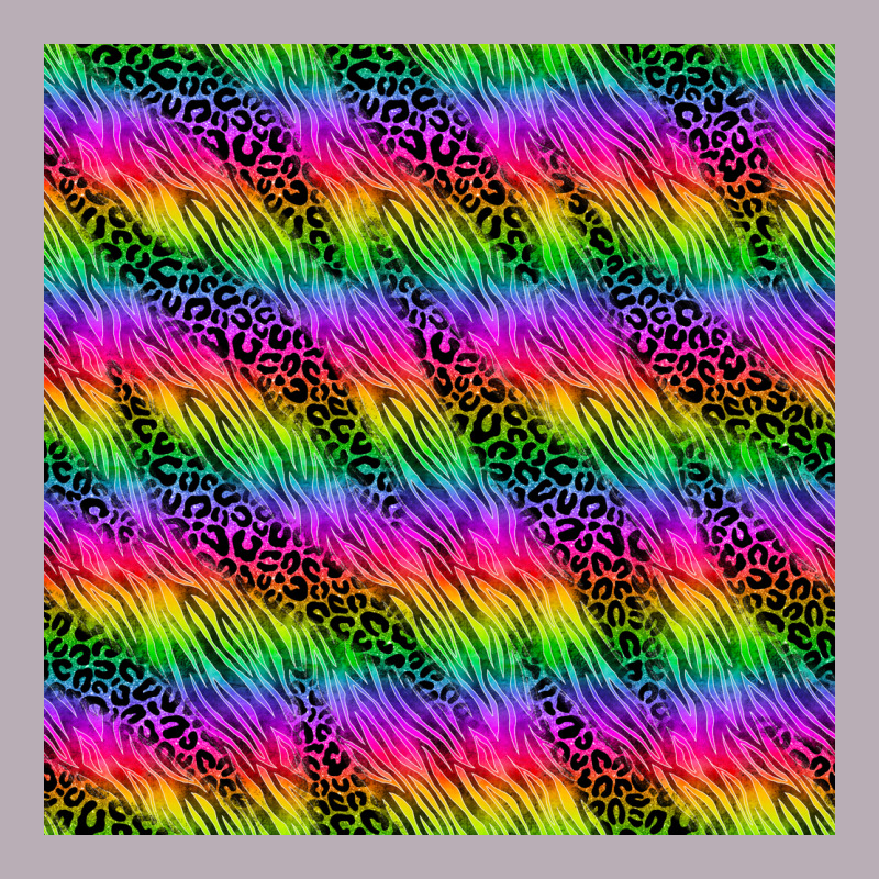 Neon Rainbow Leopard Zebra Seamless Pattern Vintage Tee by BundleAndBundleShop | Teevron