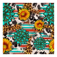 gemstone sunflower cowhide leopard seamles pattern | Teevron