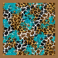 Turquoise Glitter Cowhide Leopard Seamless Pattern Vintage Tee | Teevron