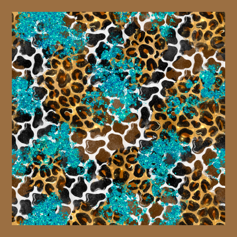 Turquoise Glitter Cowhide Leopard Seamless Pattern Vintage Tee by BundleAndBundleShop | Teevron