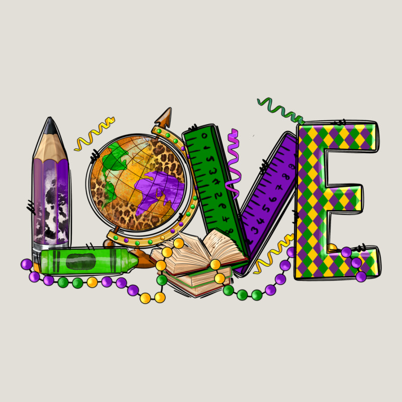Love Teacher Mardi Gras Heavy Core Tee by OliviaCreatesArt | Teevron