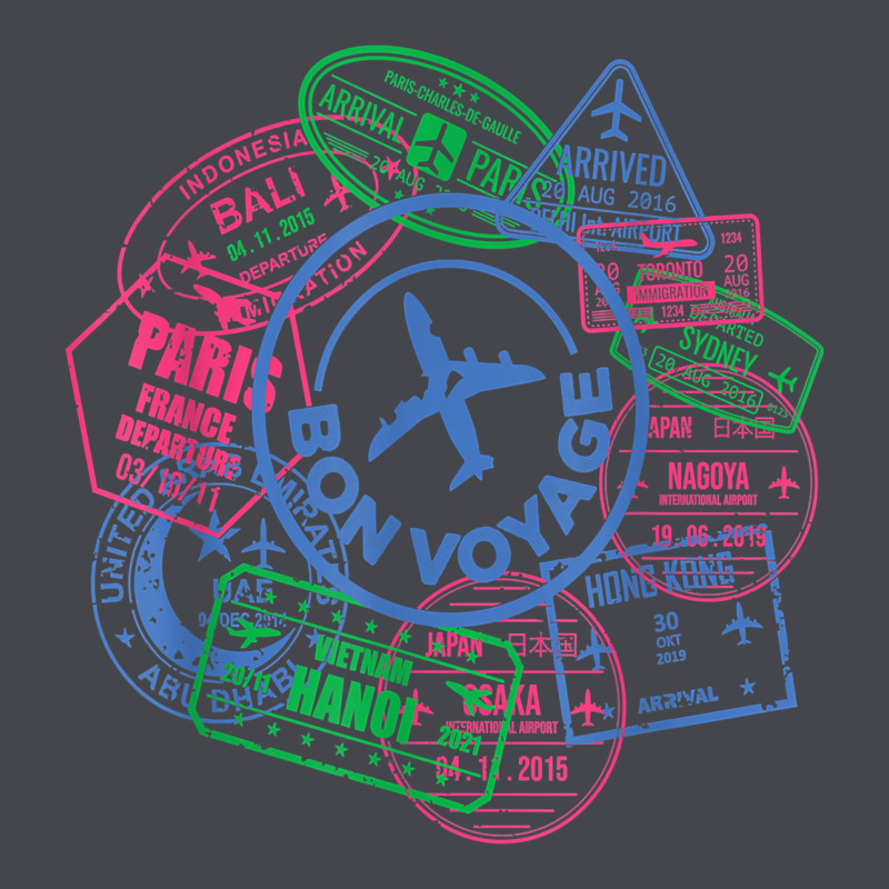 Bon Voyage Travel Stamp T Shirt Long Sleeve Tee by linhVisuals | Teevron