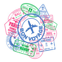 bon voyage travel stamp t shirt | Teevron