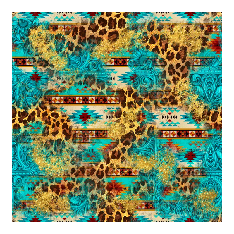 Western Aztec Leopard Glitter Seamless Pattern Premium Tee by FaDigitalArtStudio | Teevron