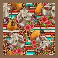 Western Cow With Hay And Flowers Seamless Pattern Premium Tee | Teevron