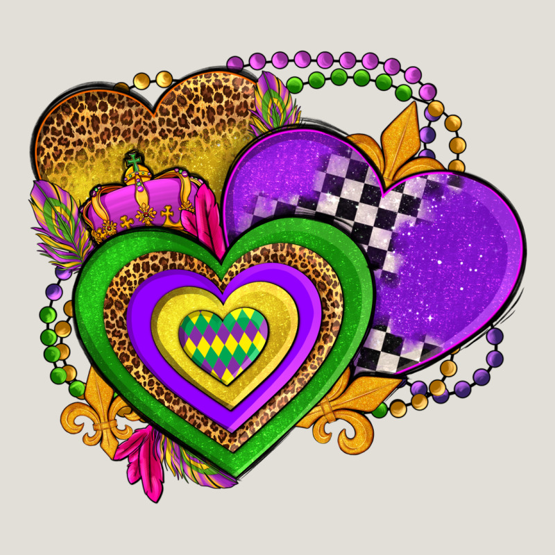 Mardi Gras Heart Olivia Heavy Core Tee by OliviaCreatesArt | Teevron