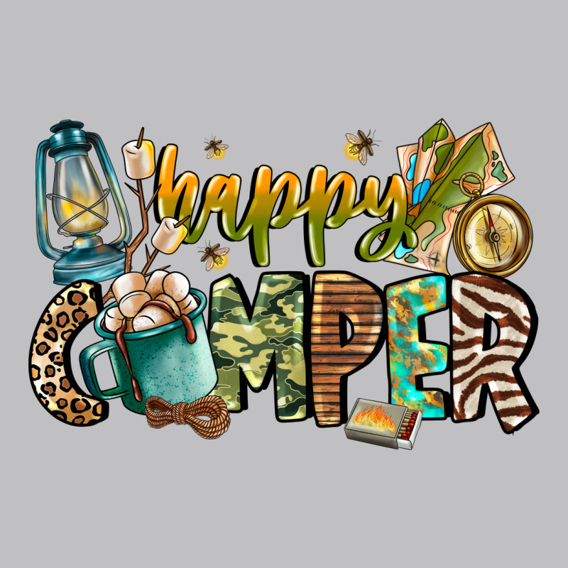 Happy Camper Long Sleeve Tee by CowhideDigitalArt | Teevron