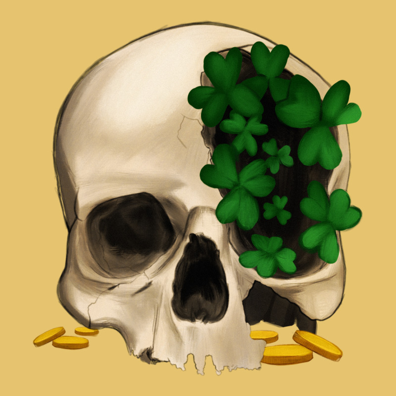 St Patrick's Day Skull With Clovers Premium Sweatshirt by Jasminsmagicworld | Teevron