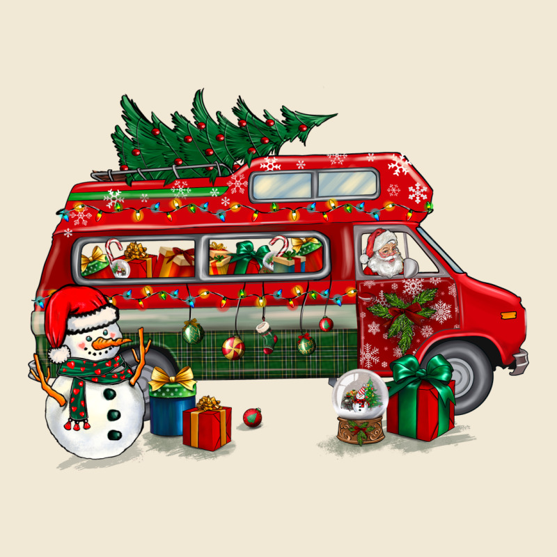 Christmas Santa Claus With Retro Van Ladies Tee by BundleAndBundleShop | Teevron