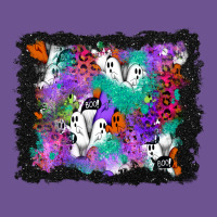 Halloween Ghost And Turquoise Glitter Background Vintage Tee | Teevron