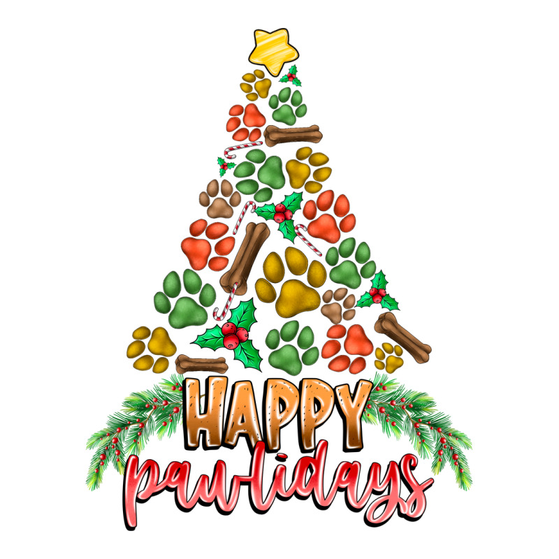 Paw Print Christmas Tree Long Sleeve Tee by CowhideDigitalArt | Teevron