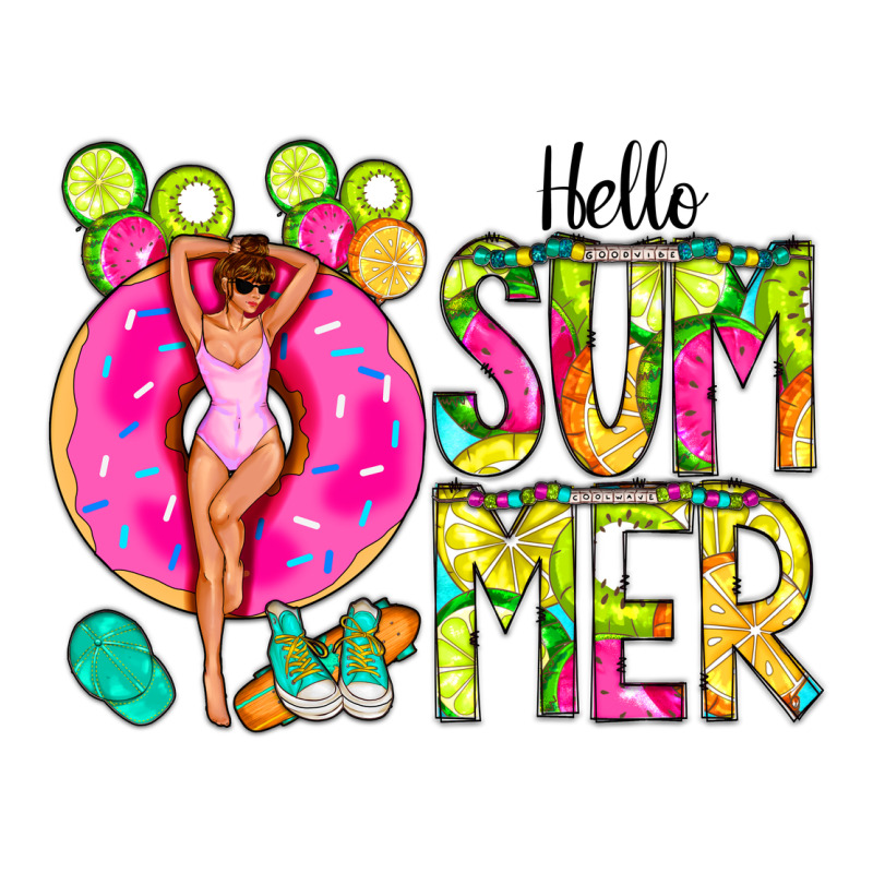 Hello Summer Donut Girl Classic Tee by CowCowDesign | Teevron