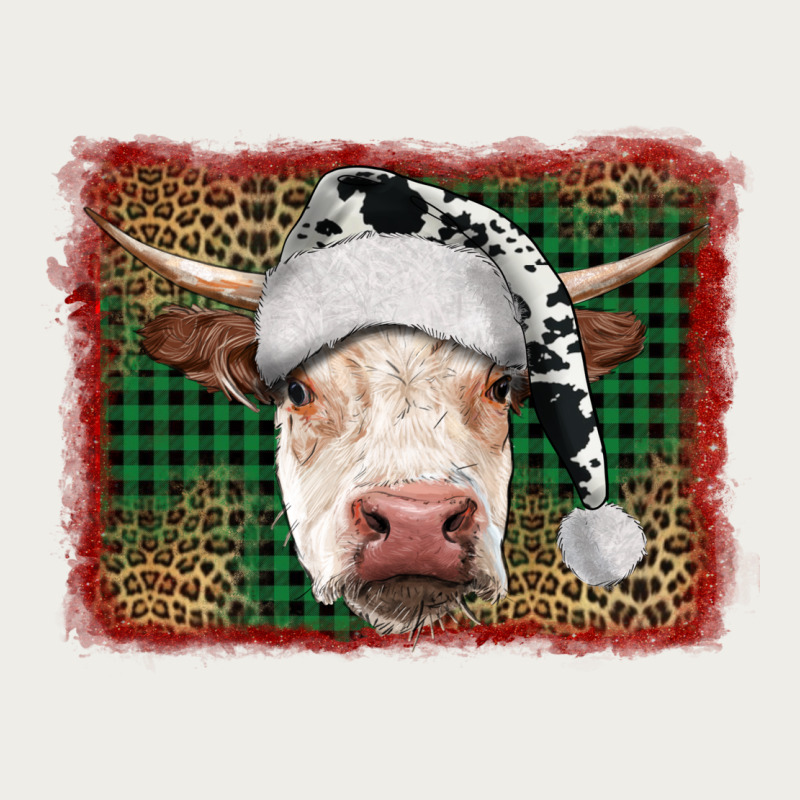 Merry Christmas Hereford Cow With Background Zipper Hoodie by RanaPortraitStore | Teevron
