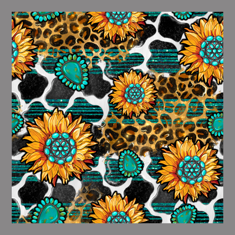 Gemstone Sunflower Leopard Seamless Pattern Vintage Tee by BundleAndBundleShop | Teevron