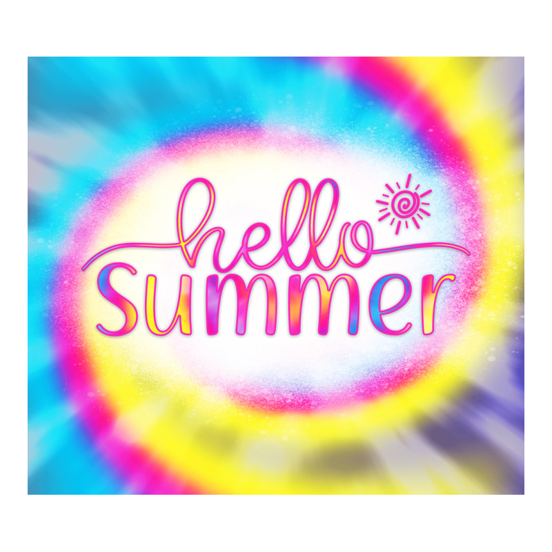 Hello Summer Tie Dye Tumbler Classic Tee by CowCowDesign | Teevron
