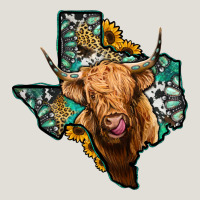 Texas Map Highland Cow Heavy Core Tee | Teevron