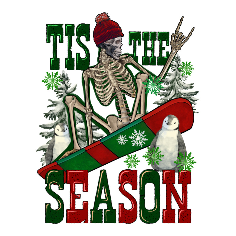 Tis The Season Skeleton Snowboard Ladies Tee by FaDigitalArtStudio | Teevron