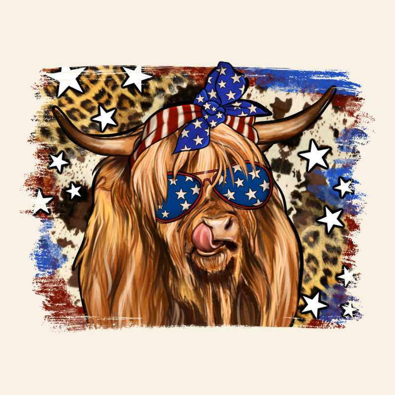 4th Of July Highland Cattle Vintage Tee by RanaPortraitStore | Teevron