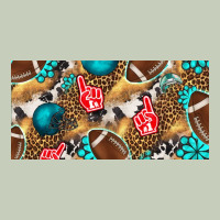 American  Football With Turquoise License Plate Ladies Tee | Teevron