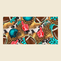 American  Football With Turquoise License Plate Ladies Tee | Teevron