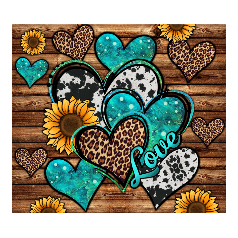 Turquoise Sunflower Hearts Premium Sweatshirt by Jasminsmagicworld | Teevron