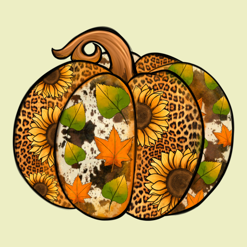 Leopard Cowhide Sunflower Pumpkin Urban Hoodie by Jasminsmagicworld | Teevron