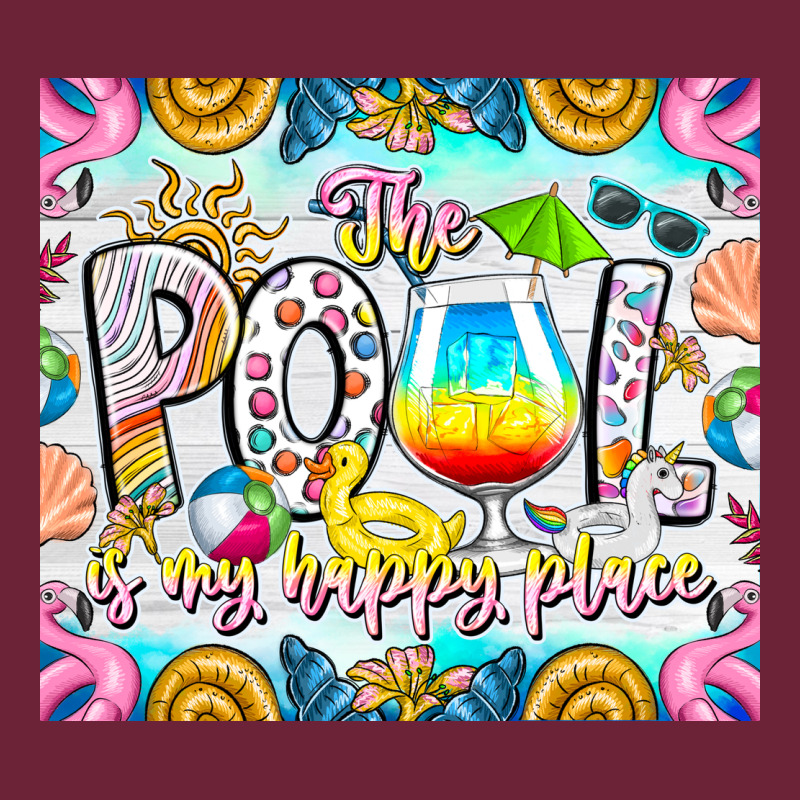The Pool Is My Happy Place Long Sleeve Tee by CowhideDigitalArt | Teevron