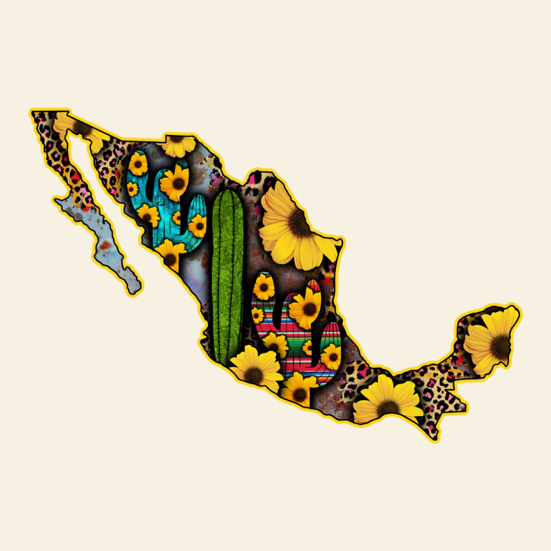Guerrero Mexico Serape Cactus Sunflower Map Vintage Tee by RanaPortraitStore | Teevron