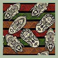 African Mask Seamless Pattern Urban Heavy Tee | Teevron