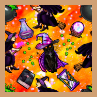 Halloween Cat And Witch Seamless Pattern Vintage Tee | Teevron